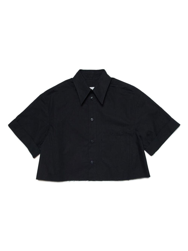 Camicia nera per bambina con logo