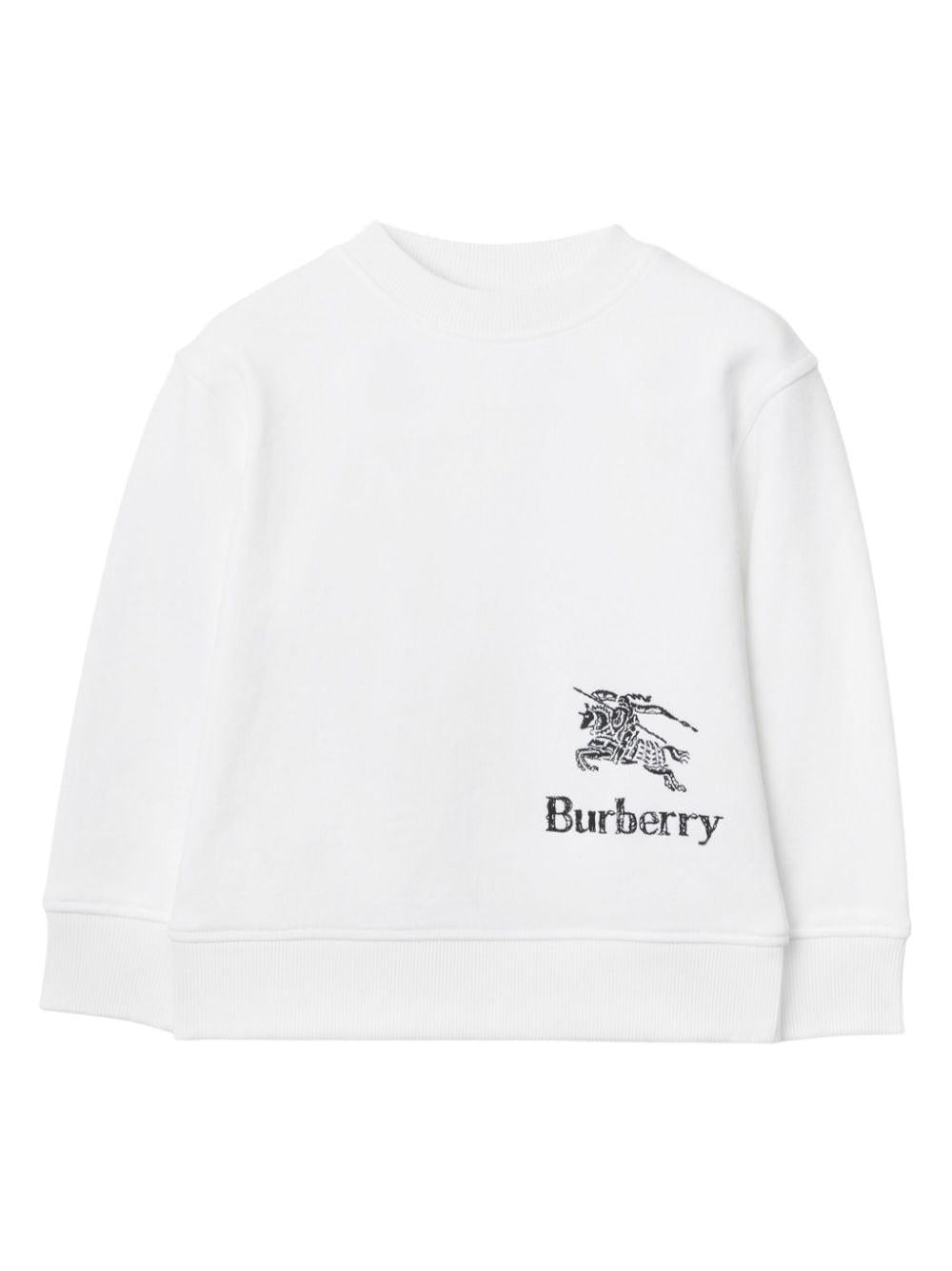 Felpa bianca per bambino con logo 8082110 A1464 Burberry Kids 