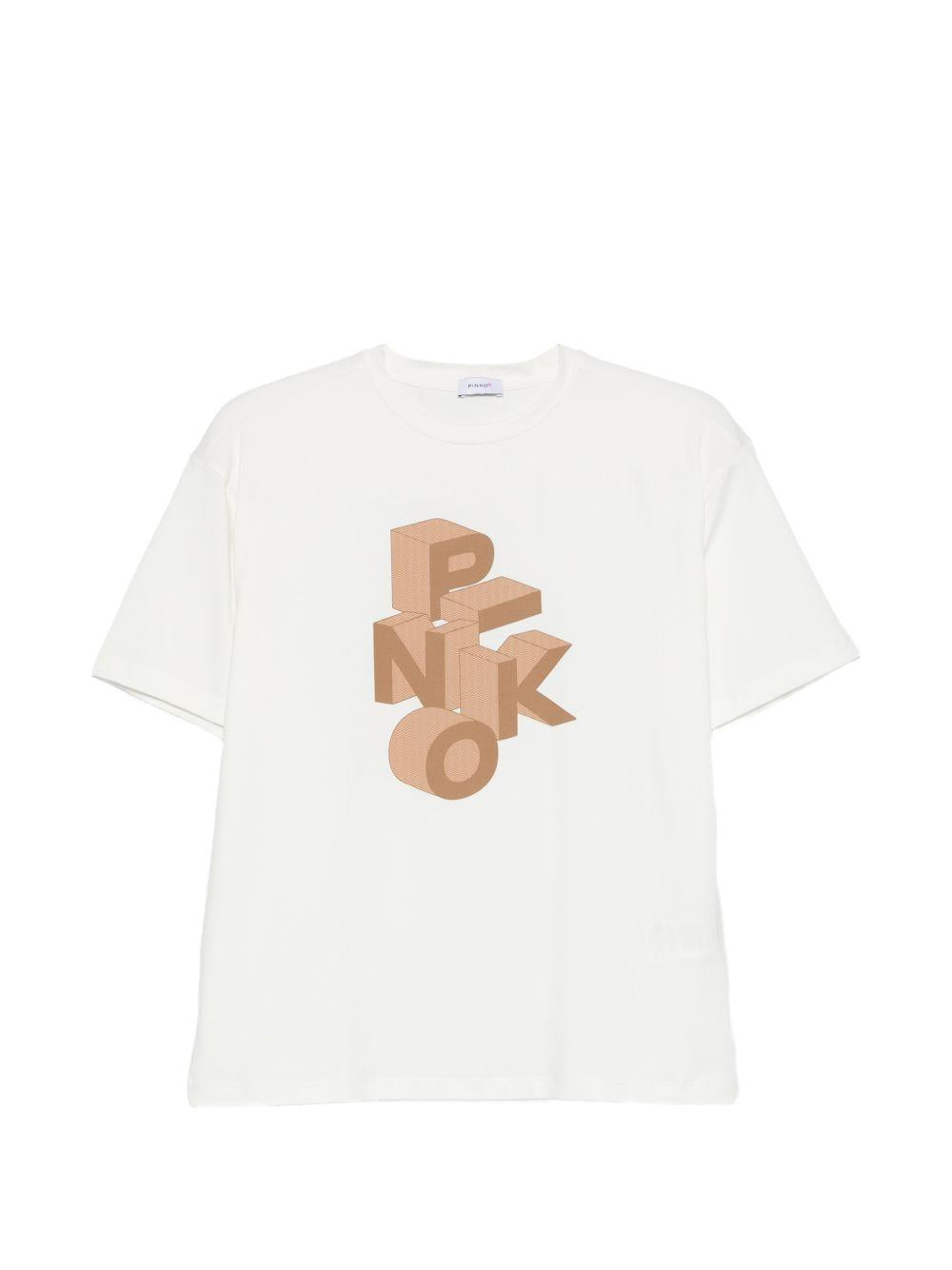T-shirt bianco per bambina KFTS046CJE017 0972 Pinko Kids 