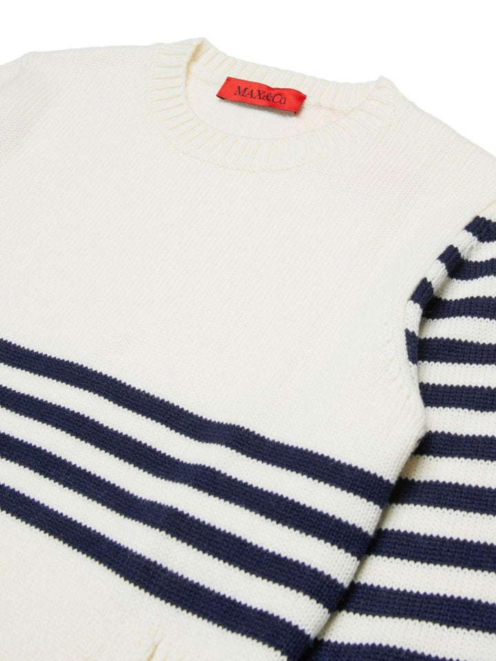 Maglione bianco/blu per bambina MX0234MX042 MX102 Max&co Kids 