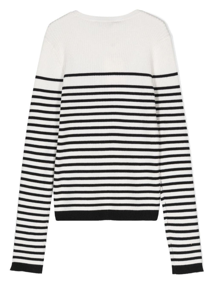 White/black logo T-shirt for girls