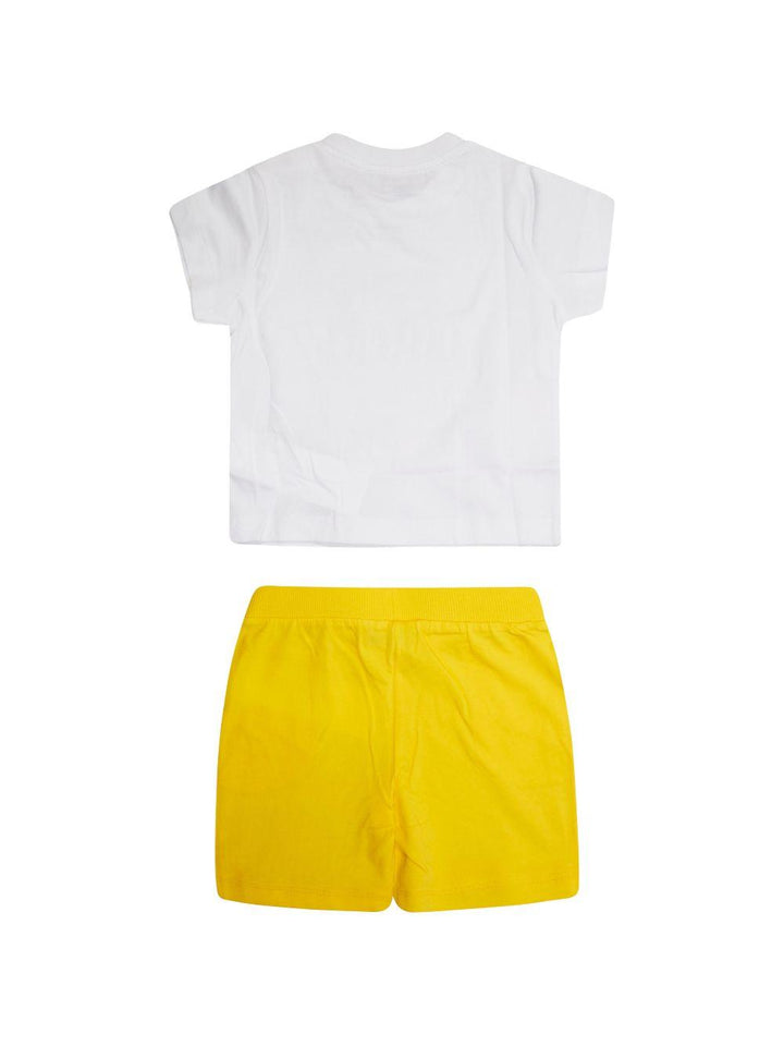 Completo bianco/giallo per neonato MXG00MLAA17 82673 Moschino Kids 