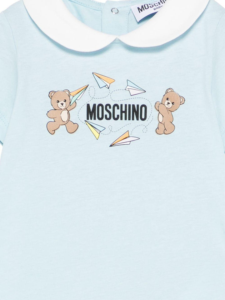 Tutina azzurra per neonato MUT04OLAA01 40304 Moschino Kids 
