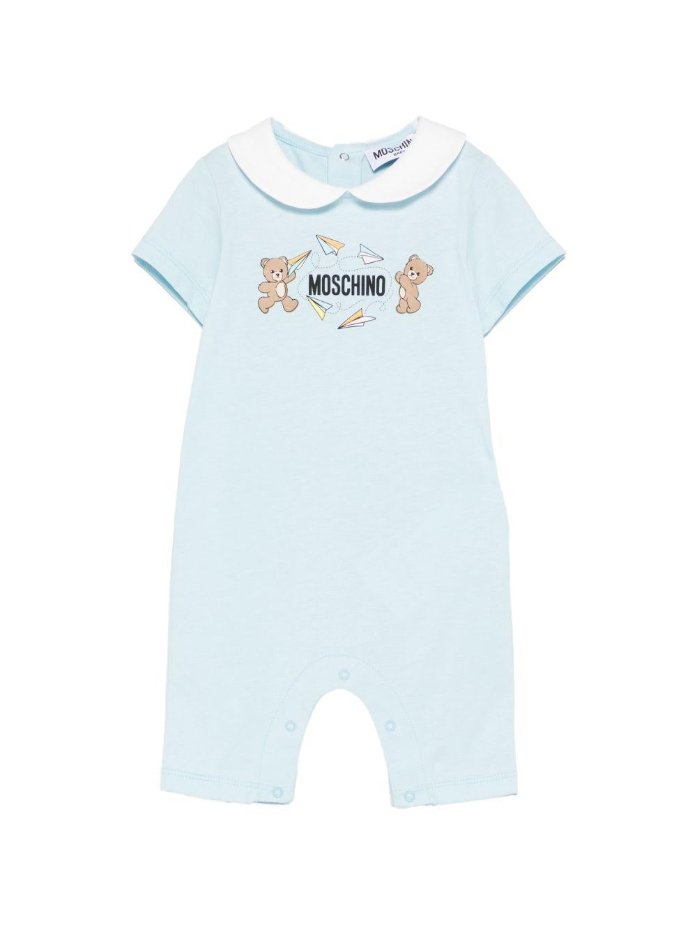 Tutina azzurra per neonato MUT04OLAA01 40304 Moschino Kids 