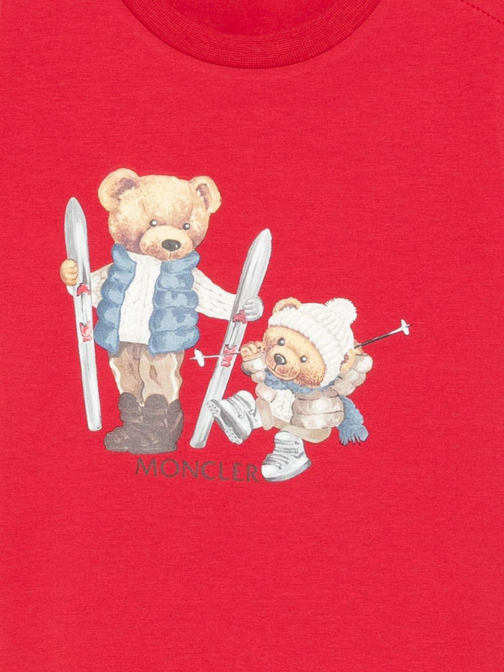 T-shirt rossa per neonato 9518C0000889AUM 455 Moncler Kids 