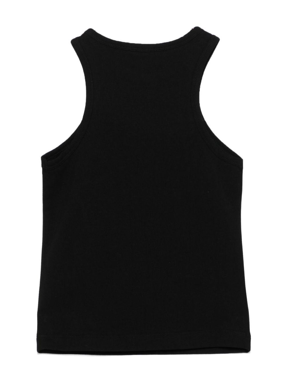 T-shirt nera per bambina con logo