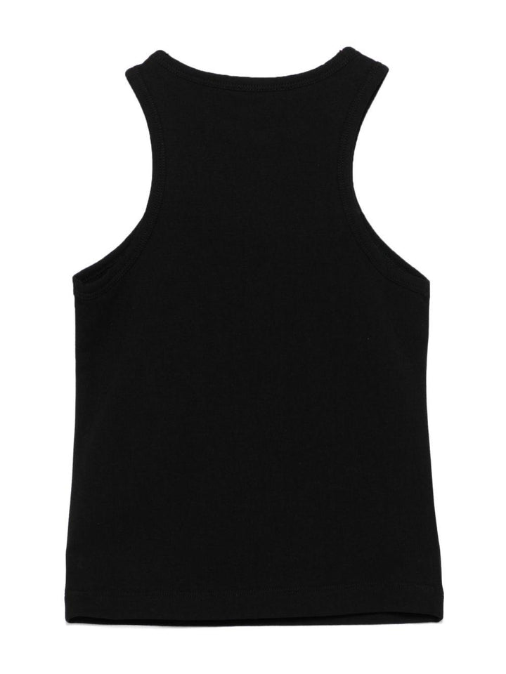 T-shirt nera per bambina con logo