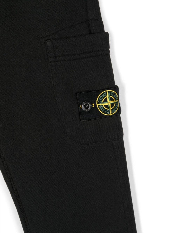 Pantalone nero per bambino con logo