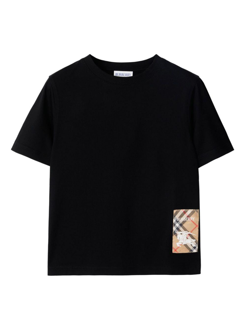 T-shirt nera per bambino 8096554 A1189 Burberry Kids 
