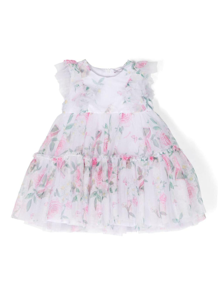 Abito bianco per neonata con fiori