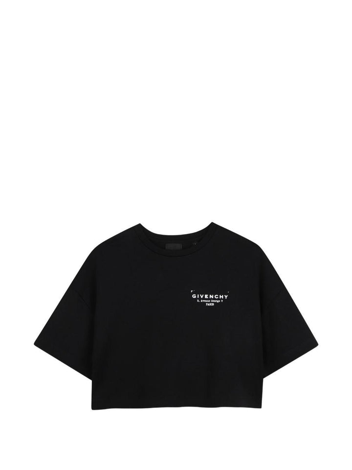 T-shirt nera per bambina H31224 09B Givenchy Kids 