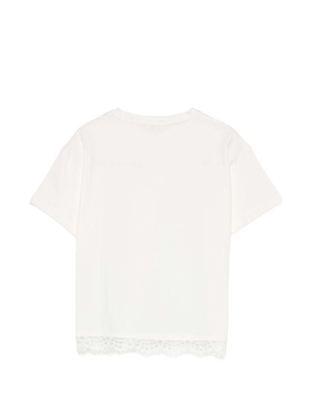 T-shirt bianca per bambina KFTS052CJE017 0065 Pinko Kids 