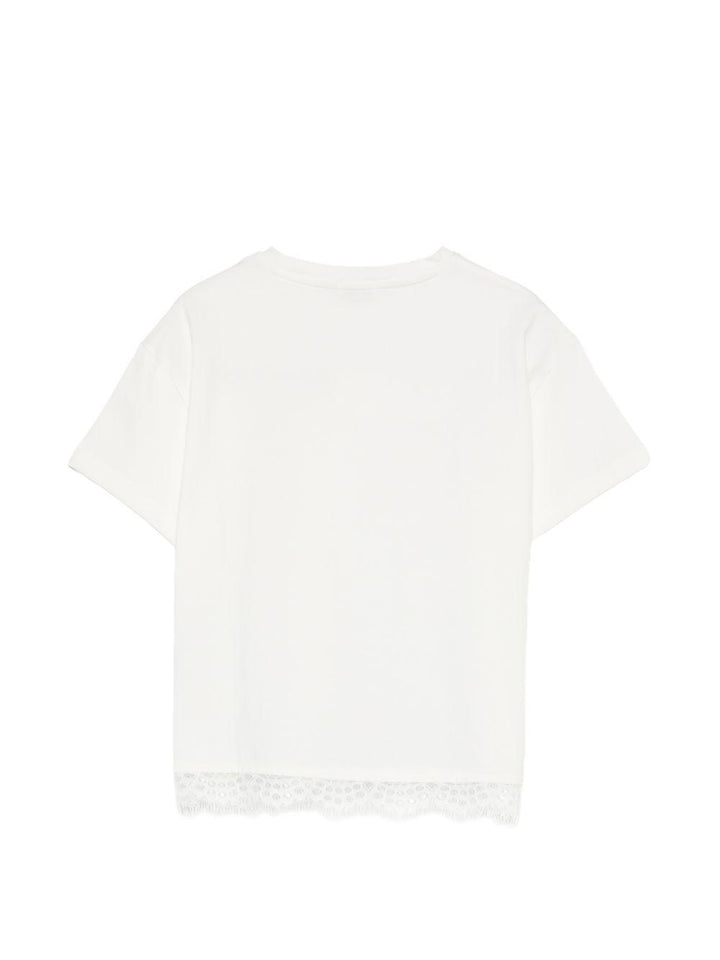 T-shirt bianca per bambina KFTS052CJE017 0065 Pinko Kids 