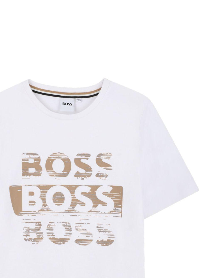 T-shirt bianca per bambino J52366 10P Boss Kids 