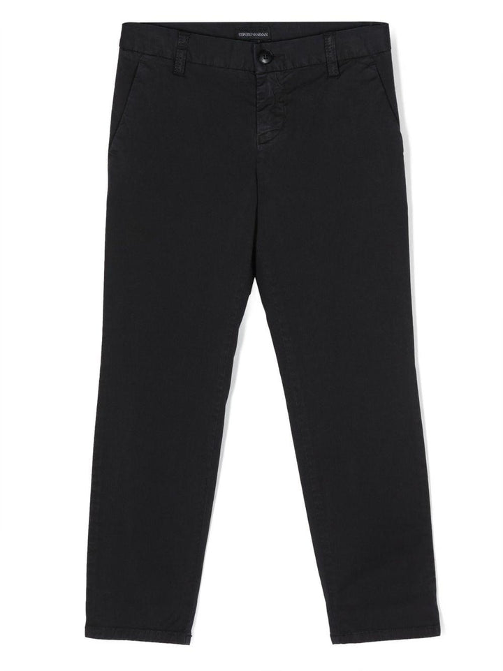 Blue trousers for boys with logo
