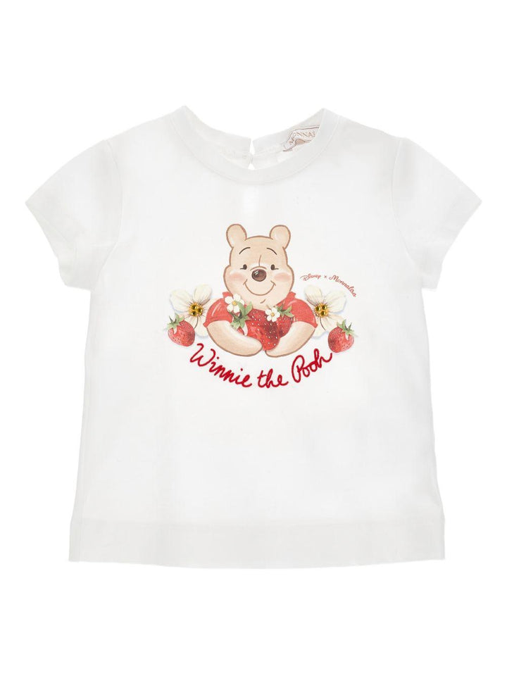 T-shirt bianca per neonata 39G6117002 0099 Monnalisa Kids 