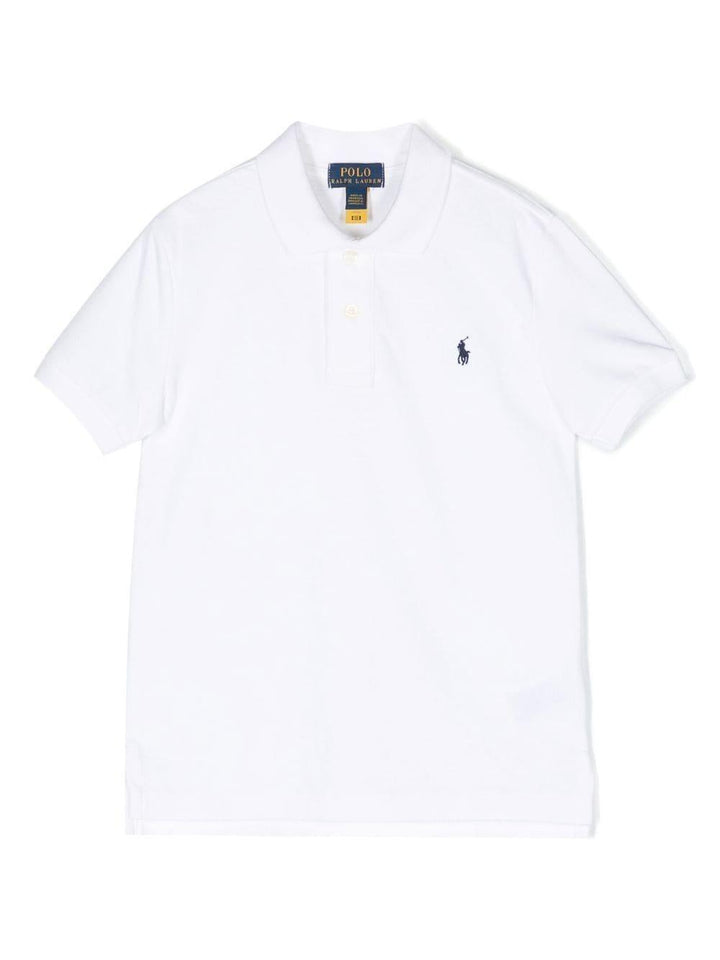 White polo shirt for boys with logo