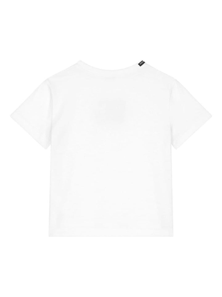 White cotton T-shirt for kids with logo