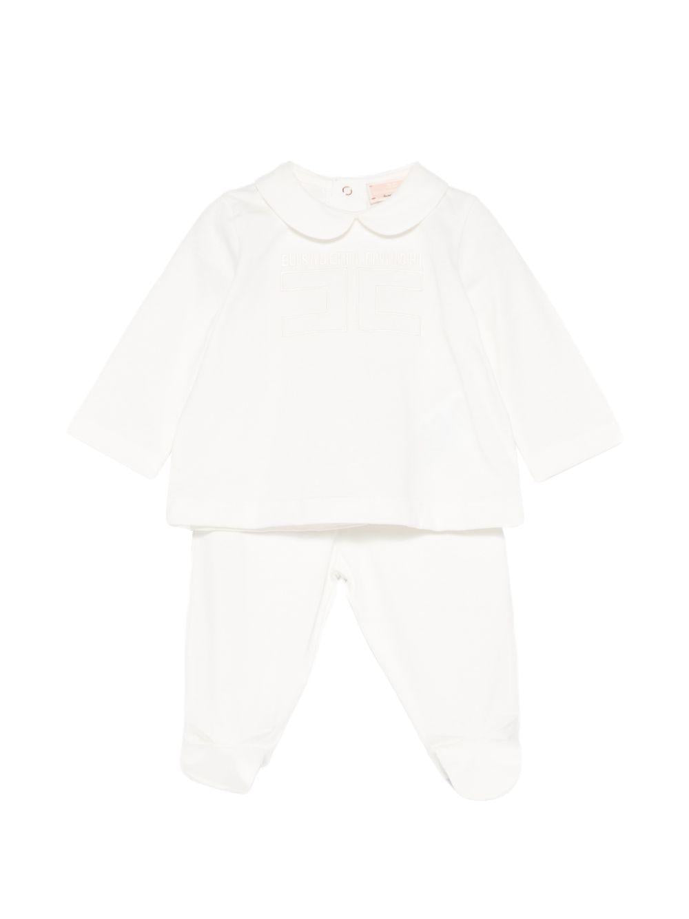 Completo bianco per neonata ENCD1170JF054 0004 Elisabetta Franchi Kids 