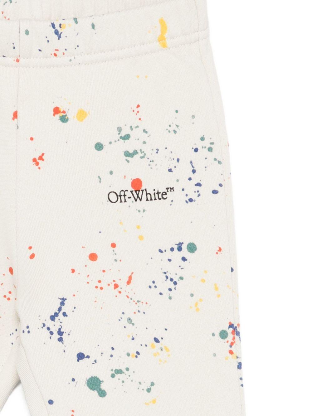 Pantalone bianco per neonato OBXD001F25FLE002 0584 Off White Kids 