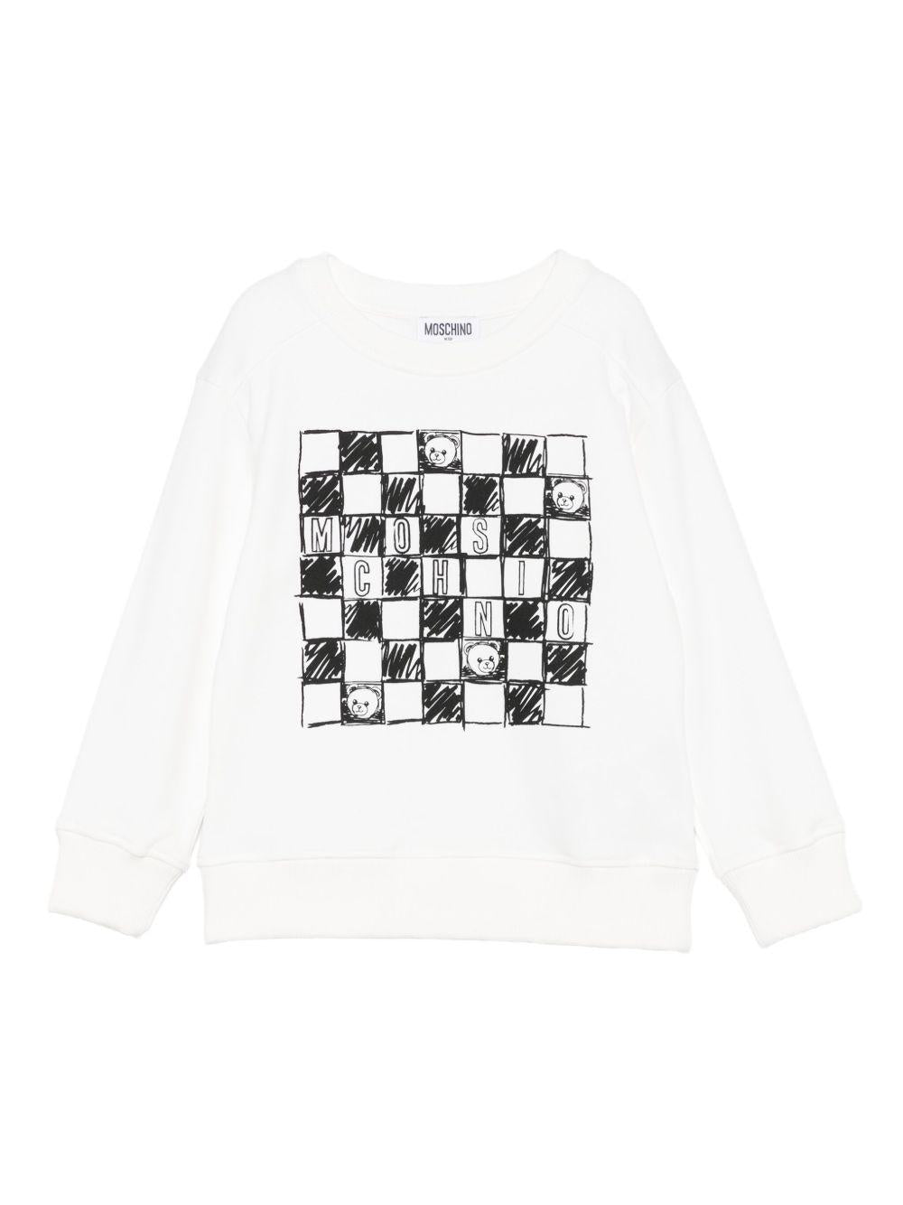 Felpa bianca per bambino HUF099LCA15 10063 Moschino Kids 