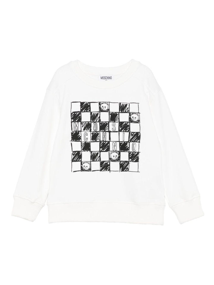 Felpa bianca per bambino HUF099LCA15 10063 Moschino Kids 