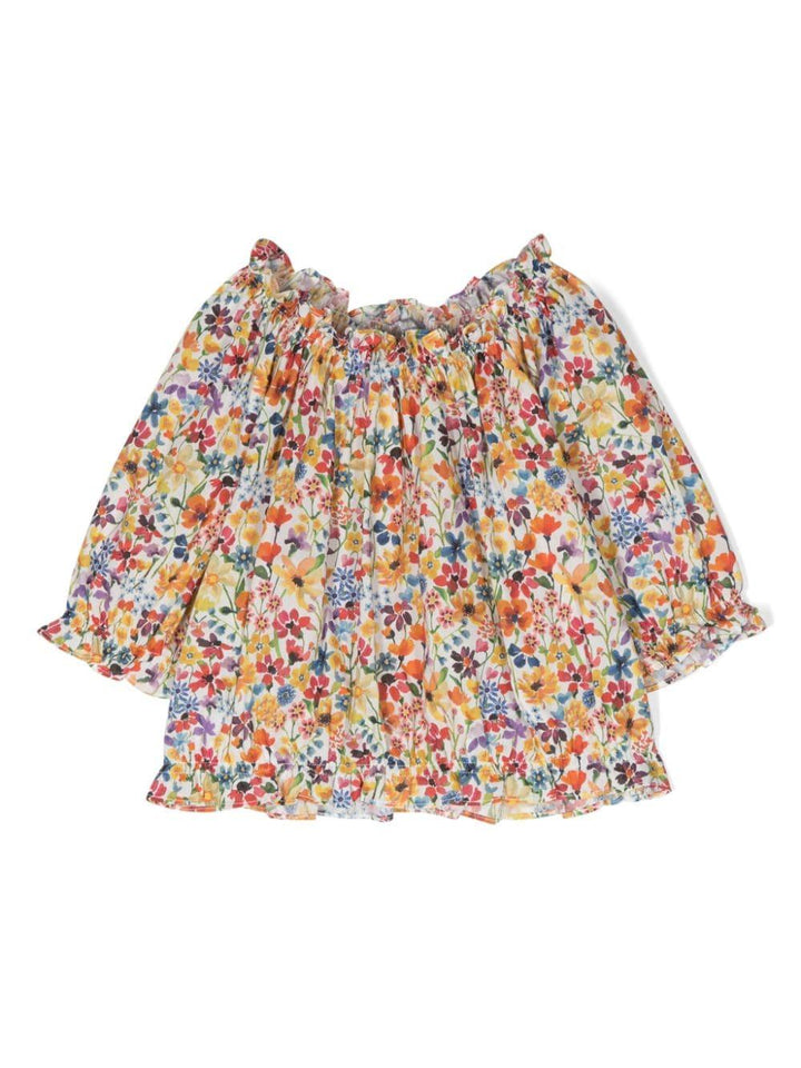 Multicolored top for girls with flowers