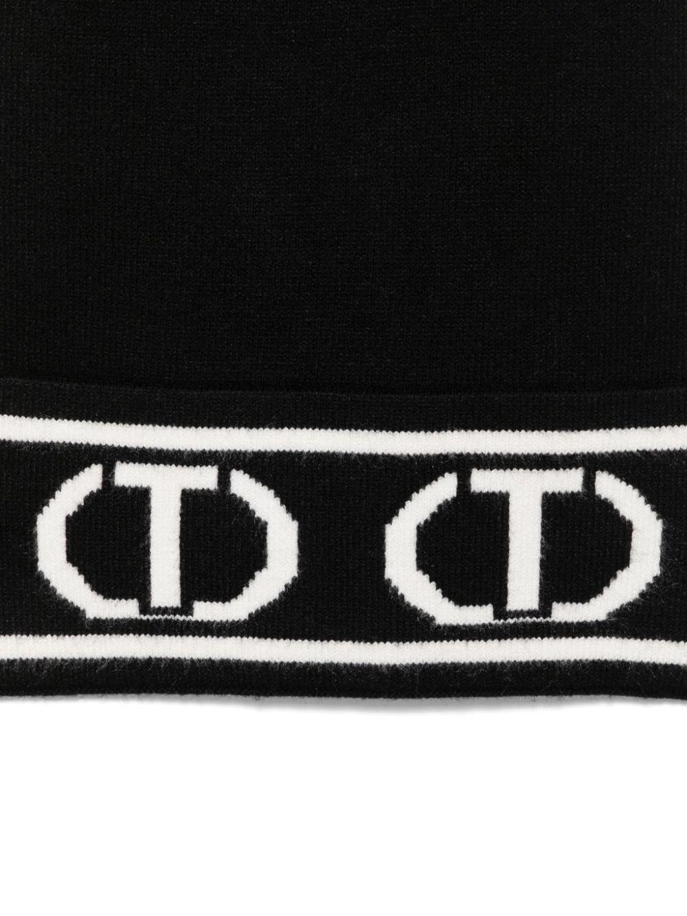 Black scarf for girls with logo
