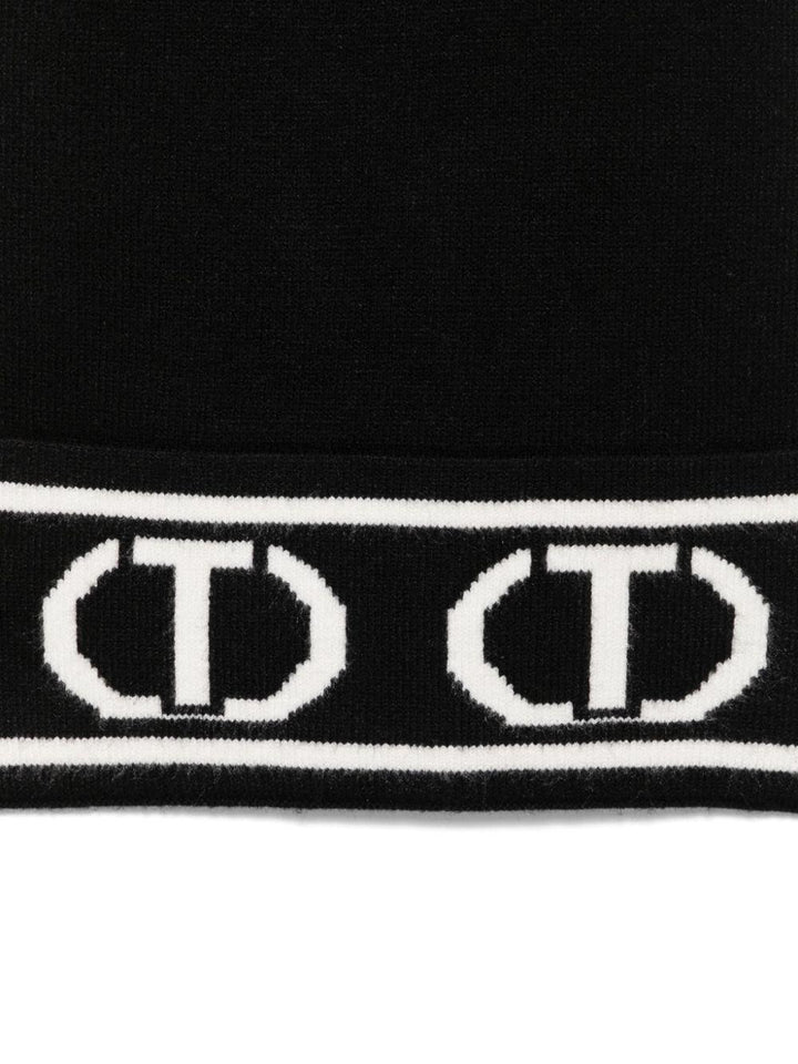 Black scarf for girls with logo