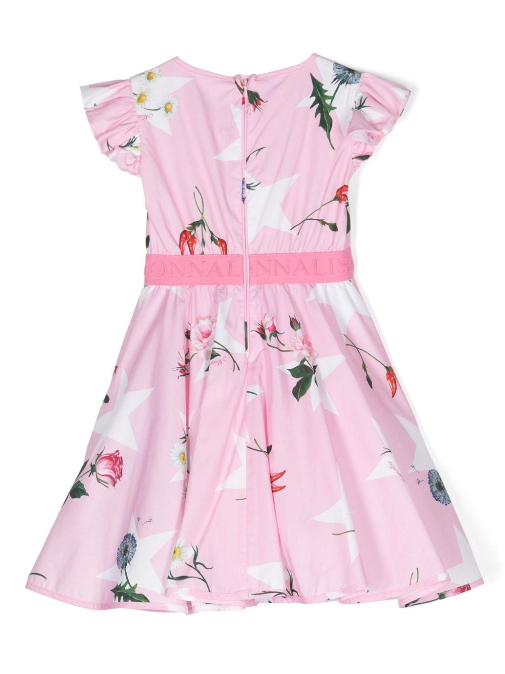 Abito rosa per bambina con stampa