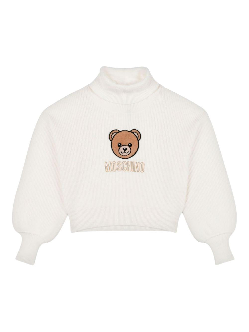 Maglione bianco per bambina HDW02ALHE77 10063 Moschino Kids 