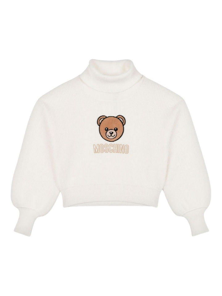 Maglione bianco per bambina HDW02ALHE77 10063 Moschino Kids 