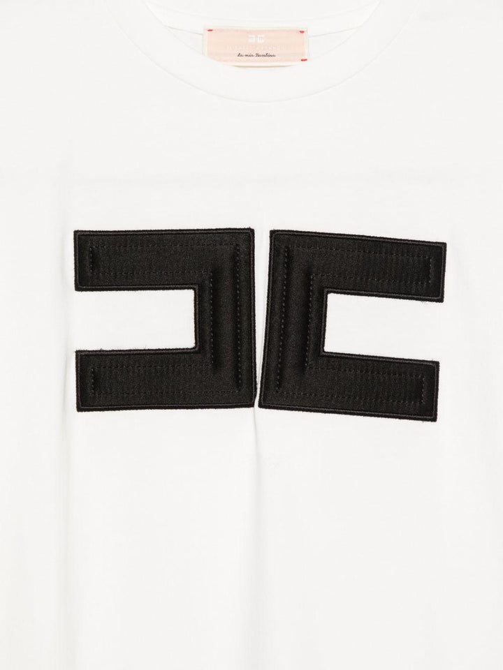T-shirt bianca per bambina EFTS2620JE006 0185 Elisabetta Franchi Kids 