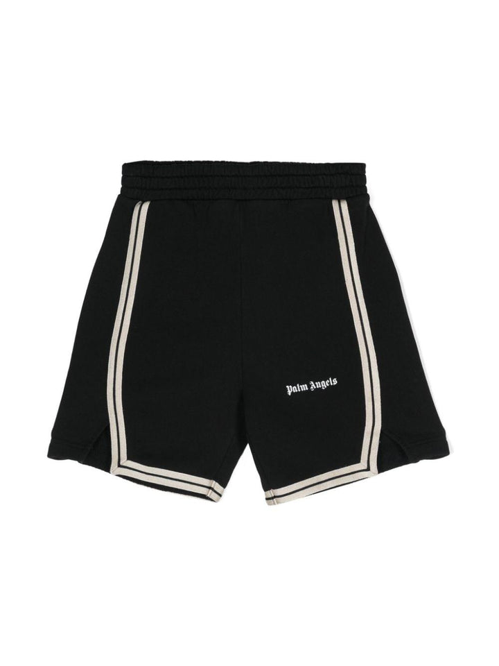 Black Bermuda shorts for boys with logo