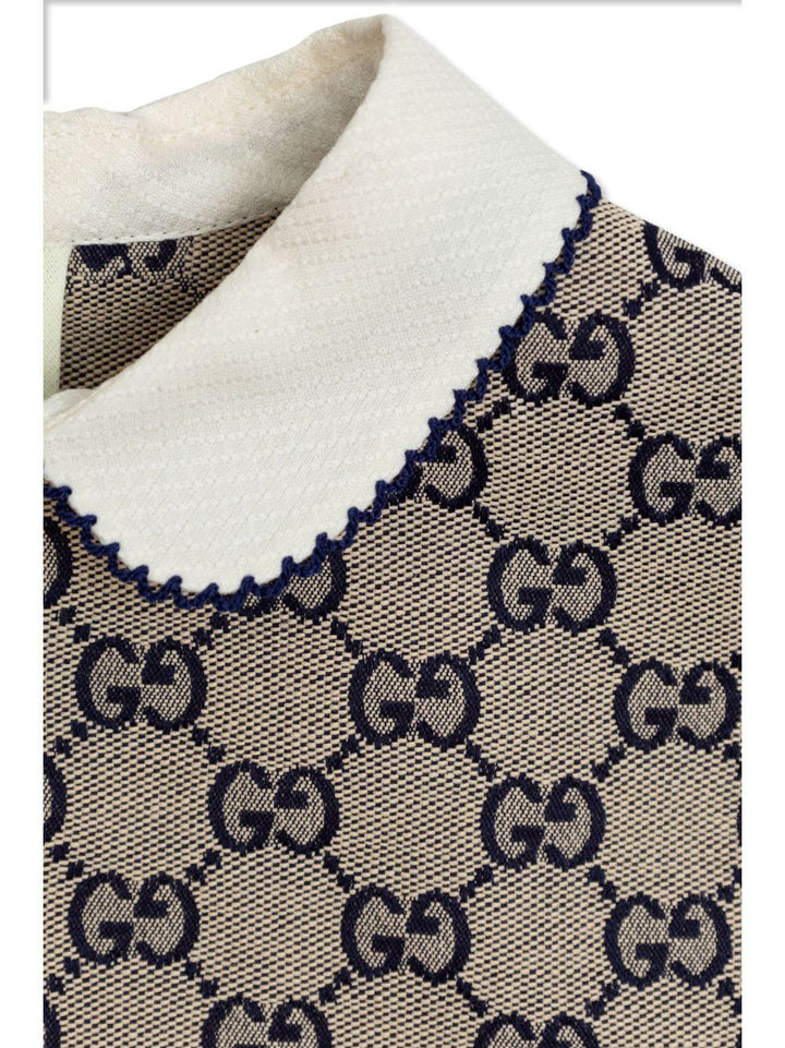 Abito beige/blu per bambina