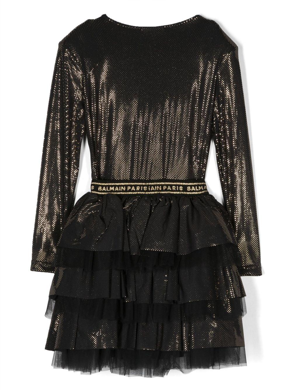 Black metallic dress for girls