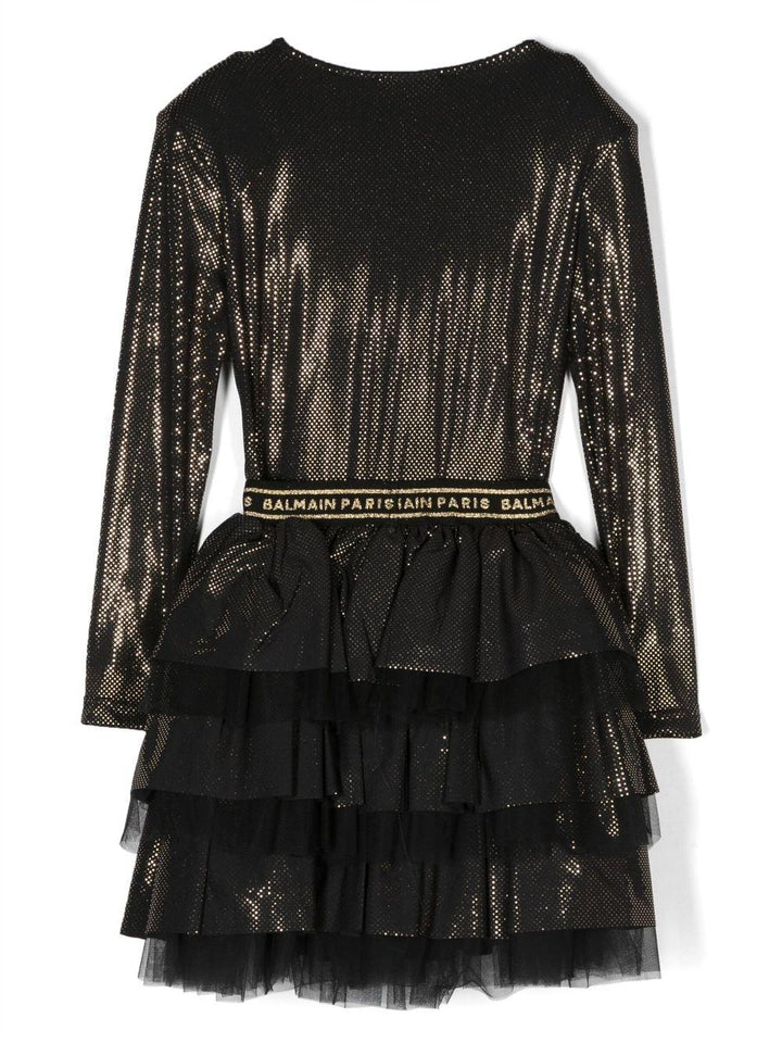 Black metallic dress for girls