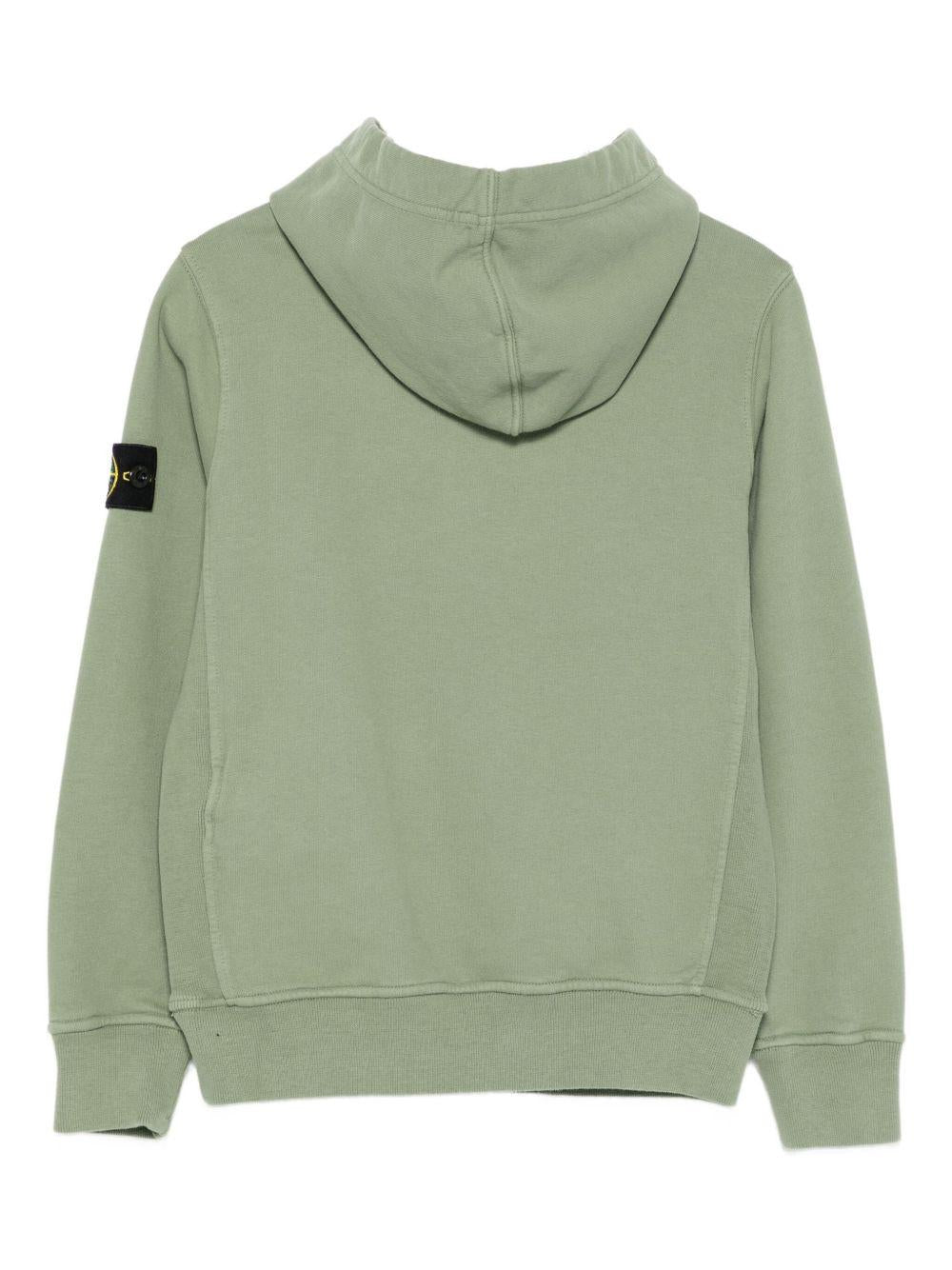 Felpa verde salvia per bambino 66100004S0A20 V0055 Stone Island Kids 