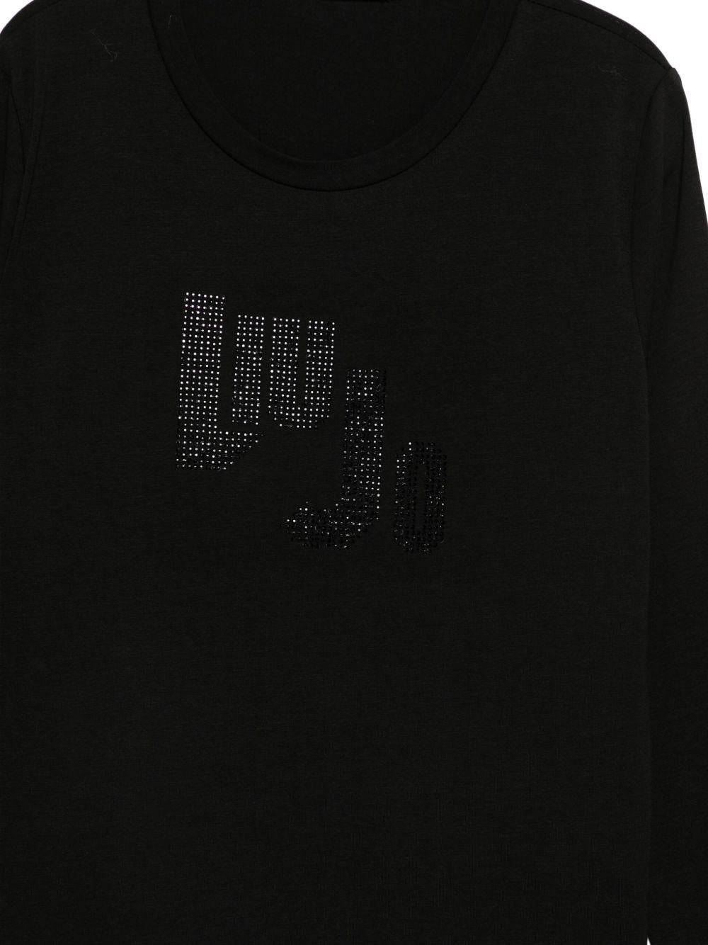 T-shirt nera per bambina GF5080J0088 22222 Liu Jo 