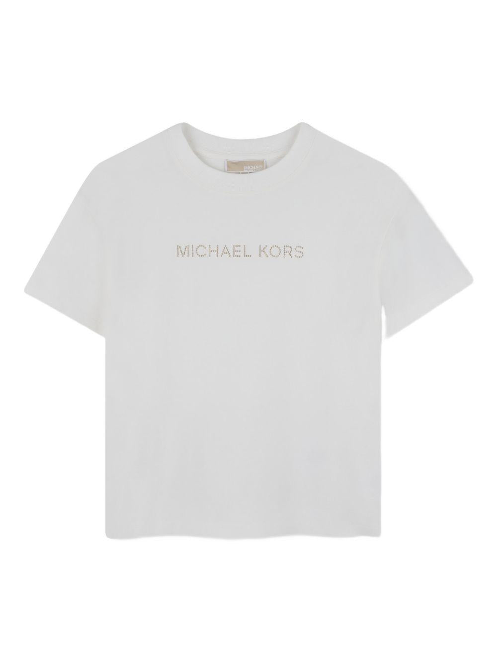 T-shirt bianco sporco per bambina R30602 117 Michael Kors Kids 