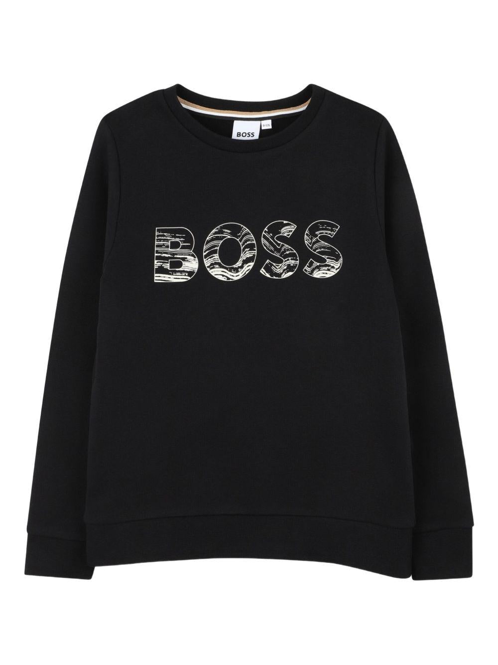 Felpa nera per bambino J52349 09B Boss Kids 
