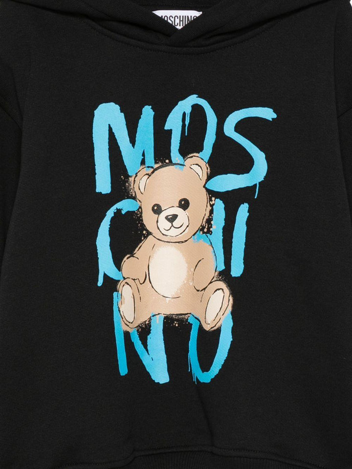 Felpa nera per bambino HUF098LCA77 60100 Moschino Kids 