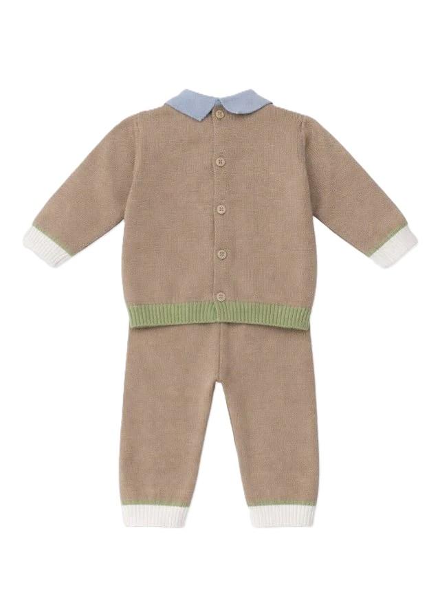 Completo marrone/bianco/verde per neonato MF2182704470 2750 Colorichiari Kids 