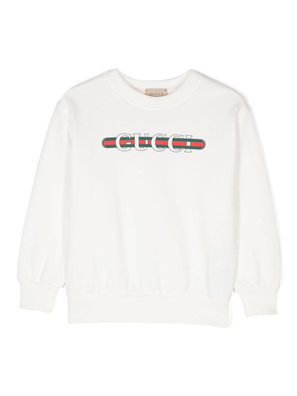 Felpa unisex in cotone bianca 793528XJGPJ 9214 Gucci Kids 