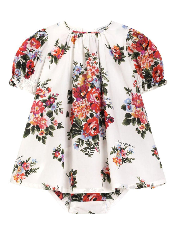Abito bianco/floreale per neonata L24DQ3HS5UY HA5ZO Dolce & Gabbana Kids 