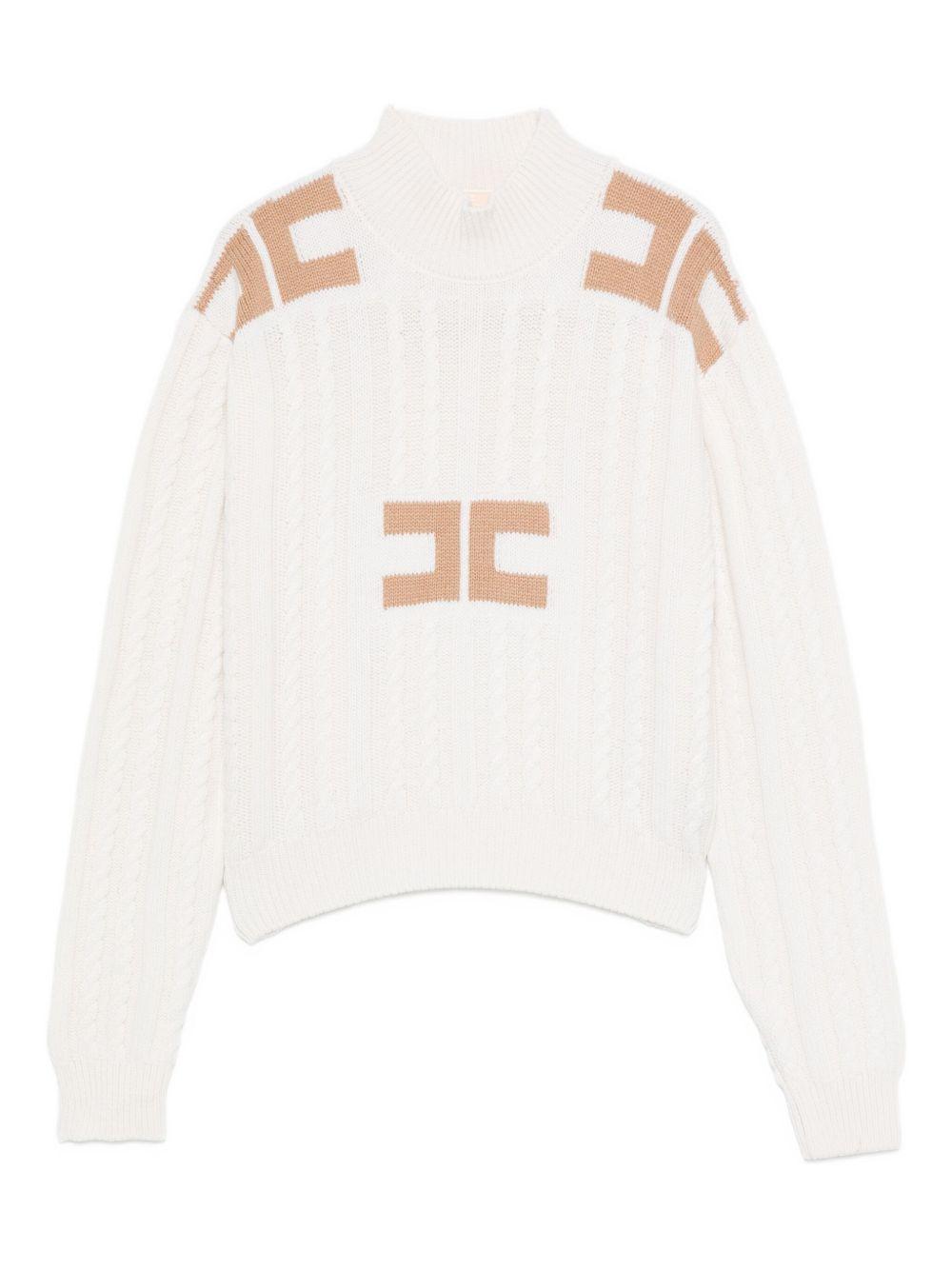 Maglione bianco per bambina EFMA171CFL230 D747 Elisabetta Franchi Kids 