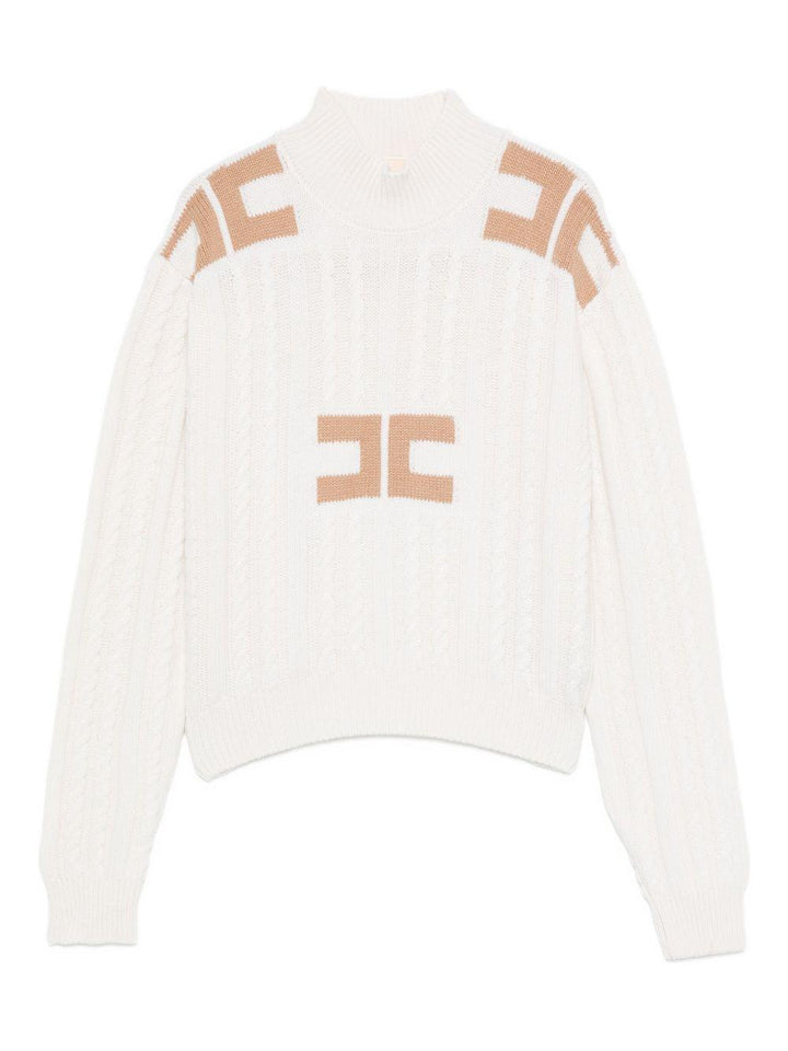 Maglione bianco per bambina EFMA171CFL230 D747 Elisabetta Franchi Kids 