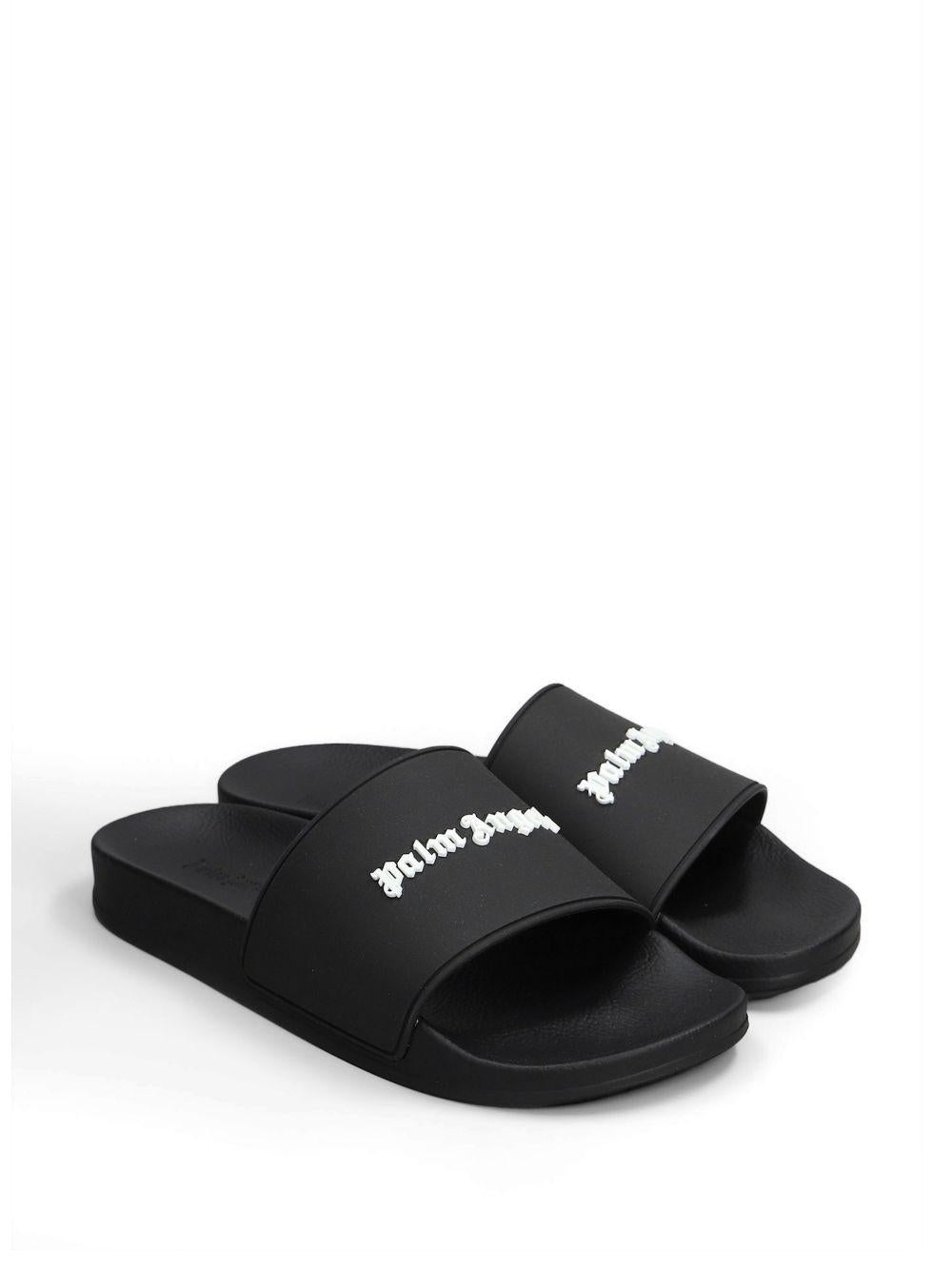 Ciabatte nere/bianche per bambino PMIC017S26MAT004 1001 Palm Angels 
