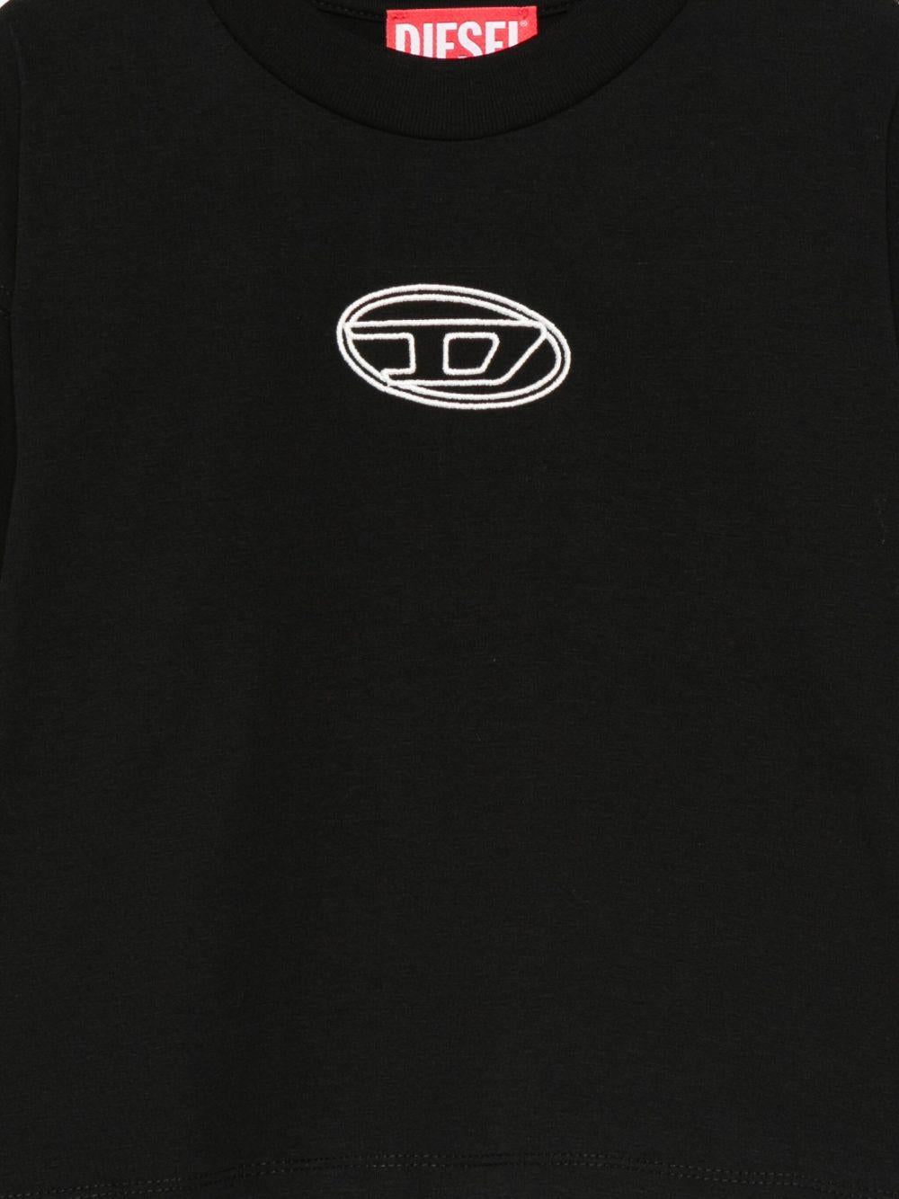 T-shirt nero per bambina J0242800YI9 K900 Diesel Kids 