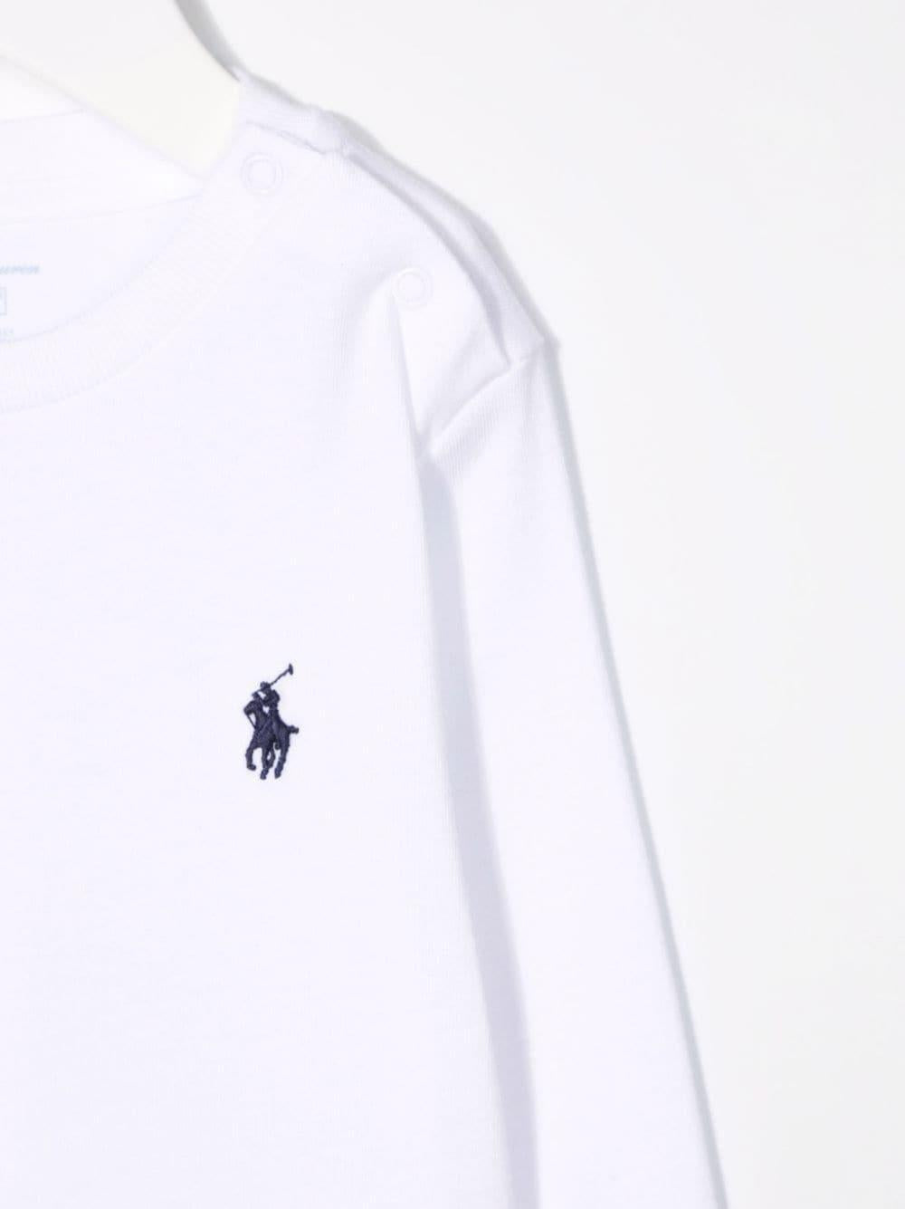 T-shirt per neonato in cotone bianca